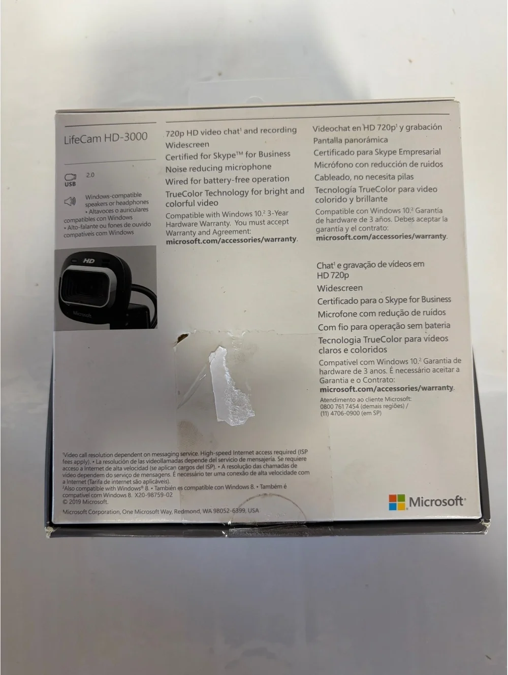 Microsoft LifeCam HD-3000 Webcam 720p HD Video Chat and Recording